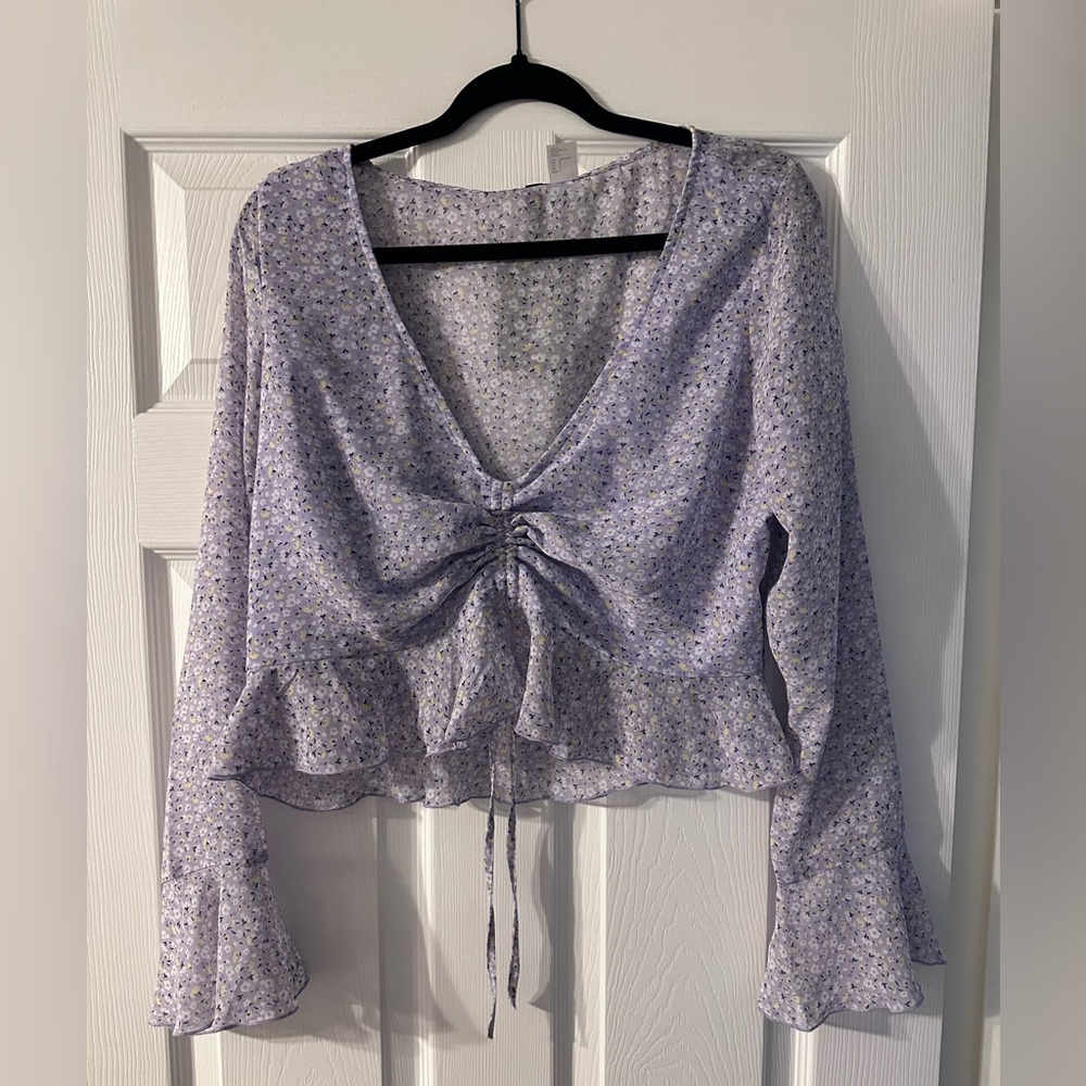 H&M Light Purple Floral Blouse